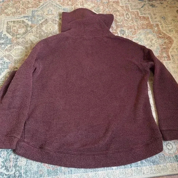 Sweaty Betty restful Boucle Waffle Knit Burgundy Half Zip Long Sleeve - Picture 5 of 9
